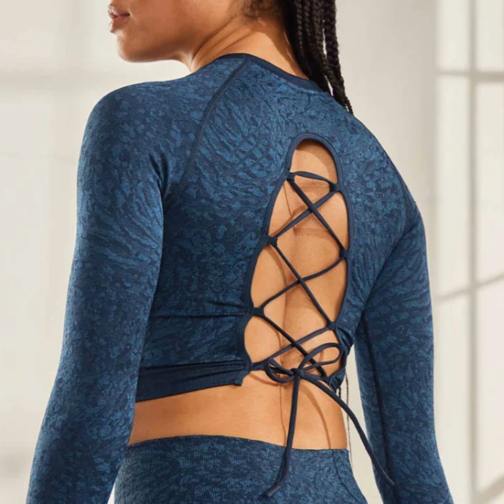 Gymshark lace-up-back stretchy top